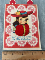 Vintage Don't Muff this Chance Girl Valentines Day Card Early 1900's Unused