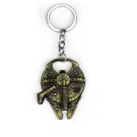 Star Wars Millennium Falcon Bronze Bottle Opener Metal Keychain Sci Fi Fan Gift