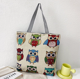 Retro Owl Shoulder Bag Women's Handbag Beach Kids Girls Bird Lovers Gift