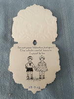 Vintage Paper Valentines Day Card Early 1900's Children Hearts Double Sided