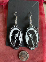 Custom Gothic Black Crow Raven & Witch Mom Wiccan Earrings Wicca Goth