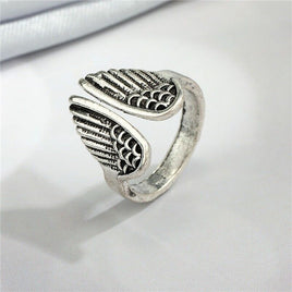 Adjustable Angel Wings Metal Ring for Cherub Lovers