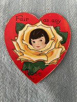 Vintage Fair as any Rose Carrington Valentines Day Card Early 1900's Unused