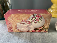 Rare Vintage Avon "Pampered Piglet" Ceramic Pomander New Unused Pig