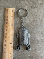 Star Wars R2-D2 Silver Metal Keychain Sci Fi Fan Gift Bag Clip Ornament