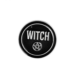 Witch Pentagram Hexagram Lapel Pin Wicca Goth Pinbacks Black Magic Gift