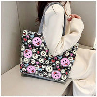 Smiley Face Kawaii Shoulder Bag Women's Anime Handbag Beach Kids Girls