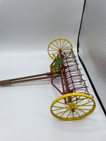 ERTL FoxFire Farm John Deere Sulky Dump Rake Horse Wagon 1/16 Vintage Porcelain