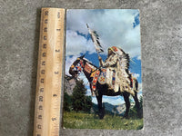 Rare Vintage 1959 Yellowstone Park Indian Chief Postcard Posted and Stamped Card