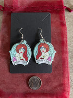 Custom Dead Disney Princess Ariel The Little Mermaid Deadly Kiss Goth Earrings