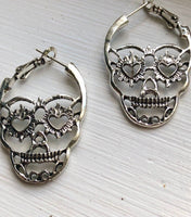 Gothic Heart Eyes Skull Earrings Horror Lovers Goth Women's Jewelry Gift