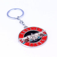 Guns and Roses Double Sided Medallion Keychain 80's Music Lovers Gift