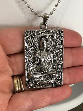 Chinese Buddha Martial Arts Yoga Meditation Medallion Necklace Good Luck Charm