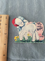 Vintage Shake of a Lambs Tail Valentines Day Card Early 1900's Die Cut Out