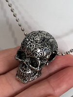 Tribal Carved Skull Skeleton Horror Necklace Charm Horror Gothic Lovers Gift