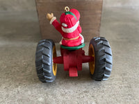 Vintage Hallmark Keepsake Christmas Ornament Santa Makin Tractor Tracks 1994