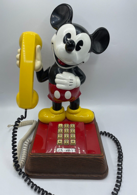 Disney Mickey Mouse Figure Phone Vintage 1976 Push Button Landline Telephone