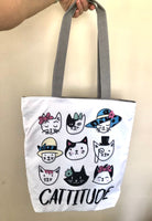 Cattitude Cat Shoulder Bag Women's Cat Mom Handbag Beach Kids Girls