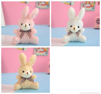 Mini Bunny Rabbit Plush Keychain Set of 3 Valentines Day Easter Kawaii Gift