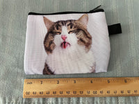 Women's Zippered Bad Kitty Cat Tongue Wallet Cute Purse Cat Mom Fur Mom Gift