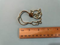 Vintage Cat Wire Brooch Women's Lapel Scatter Pin Maybe Avon Cat Mom Gift