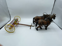 ERTL FoxFire Farm John Deere Sulky Dump Rake Horse Wagon 1/16 Vintage Porcelain