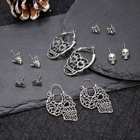 6 Piece Set Gothic Earring Set Skull Earrings Bat Earrings Spider Earring Horror