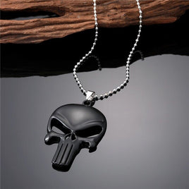 Punisher Necklace Punisher Black Metal Skull Emblem Pendant Punisher Keychain