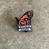 Anti Social Butterfly Funny Lapel Pin