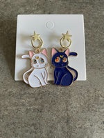 Sailor Moon Cartoon Artemis & Luna Anime Earrings Anniversary Love