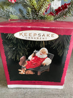 Vintage Hallmark Keepsake Christmas Ornament Santa Claus Coca Cola Relaxing 1994