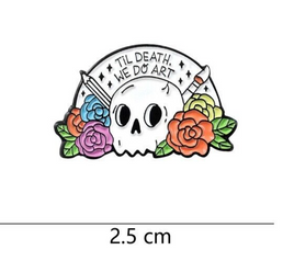 Till Death We Do Art Skull Artist Painters Lapel Pin   Gift