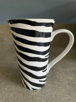 Estate Sale 222 Fifth Kilimanjaro Zebra Tall Coffee Tea Mug Porcelain