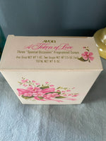 Vintage Avon "A Token of Love" Special Occasion Fragranced Heart Soaps Unused