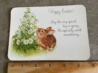 Vintage 1980's Hallmark Postcard Bunny & Flowers Happy Easter Card