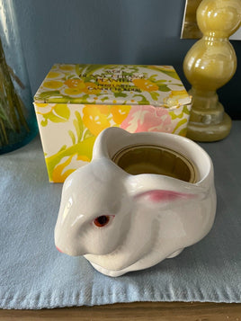 Vintage Avon "Bunny Ceramic Planter" and Candle Holder Rabbit