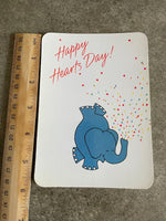 Vintage Hallmark Valentines Day Card Elephant Happy Hearts & Love Postcard