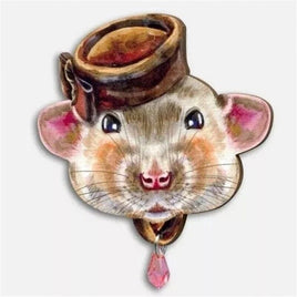 Handcrafted Cute Stylish Mouse Wooden Brooch Lapel Pin Rat Pinback