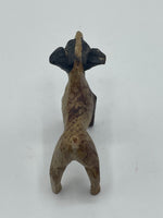 Vintage Wood Carved Fox Terrier Dog Early 20th Century Antique Figurine