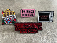 Stranger Things Lapel Pin Set Friends Don't Lie Eleven Waffle Finn Dustin