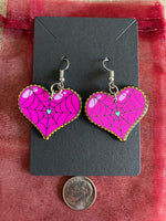 Custom Kawaii Pink Spiderwebs Goth Earrings