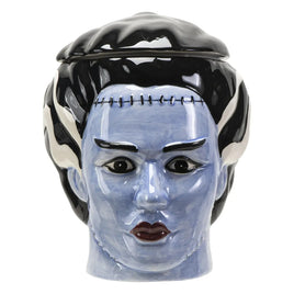 Bride Of Frankenstein Ceramic Cookie Jar Bust with Lid Frankenstein Tiki Statue