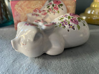 Rare Vintage Avon "Pampered Piglet" Ceramic Pomander New Unused Pig