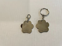 Fur Mom Gift Puppy Dog & Kitty Cat Paw Charm and Keychain Set