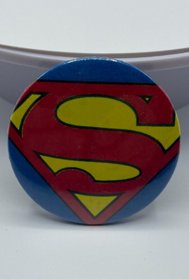 Vintage Superman Button Superman Comic Logo Pin Superman Pinback