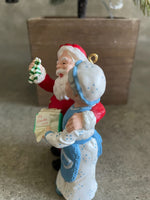 Vintage Hallmark Christmas Ornament Mr Mrs Santa Claus Heartwarming Present 1994