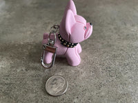 Pink French Bulldog Keychain Bag Clip On Fur Mom Dog Puppy Lover Gift