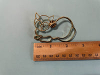 Vintage Cat Wire Brooch Women's Lapel Scatter Pin Maybe Avon Cat Mom Gift