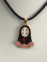 No Face Kaonashi Flowers Anime Necklace Charm Spirited Away Hayao Miyazaki