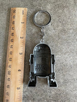 Star Wars R2-D2 Silver Metal Keychain Sci Fi Fan Gift Bag Clip Ornament